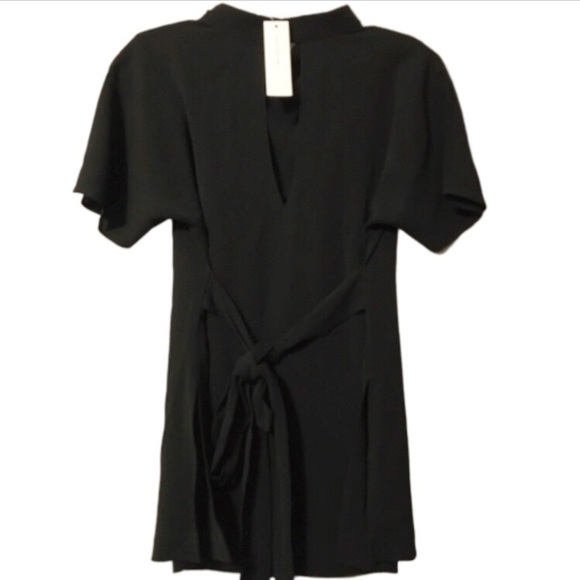 Ann Taylor Petite Mock Neck Tie Waist Tunic Black XXS NWT - Picture 5 of 9
